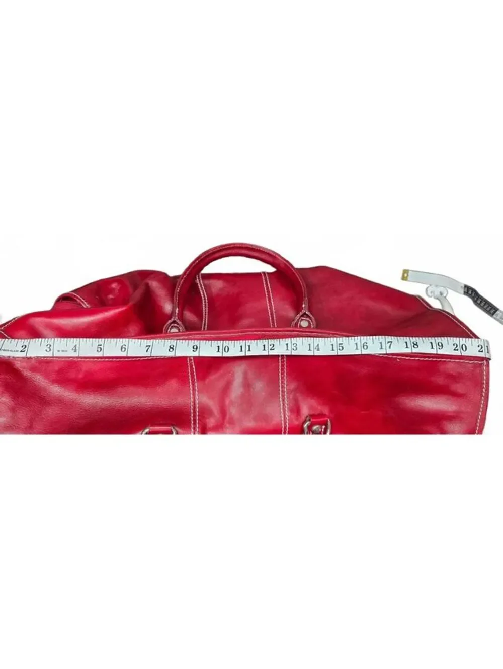 Floto Italian Leather Red Travel Duffel Bag
